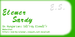 elemer sardy business card